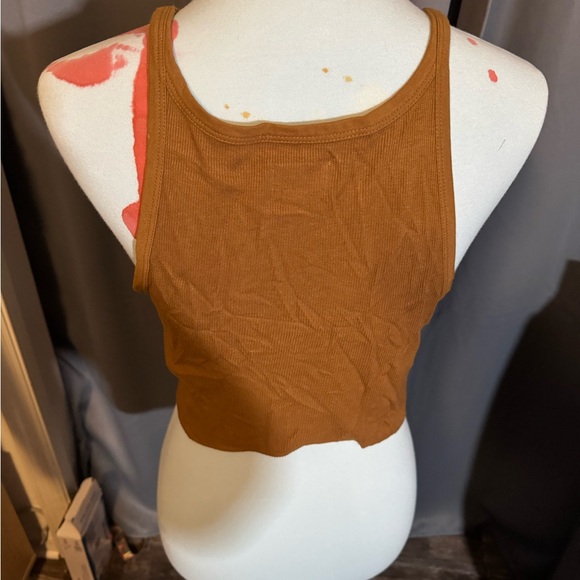 RVCA Brown Ribbed Tank Top - Picture 2 of 3